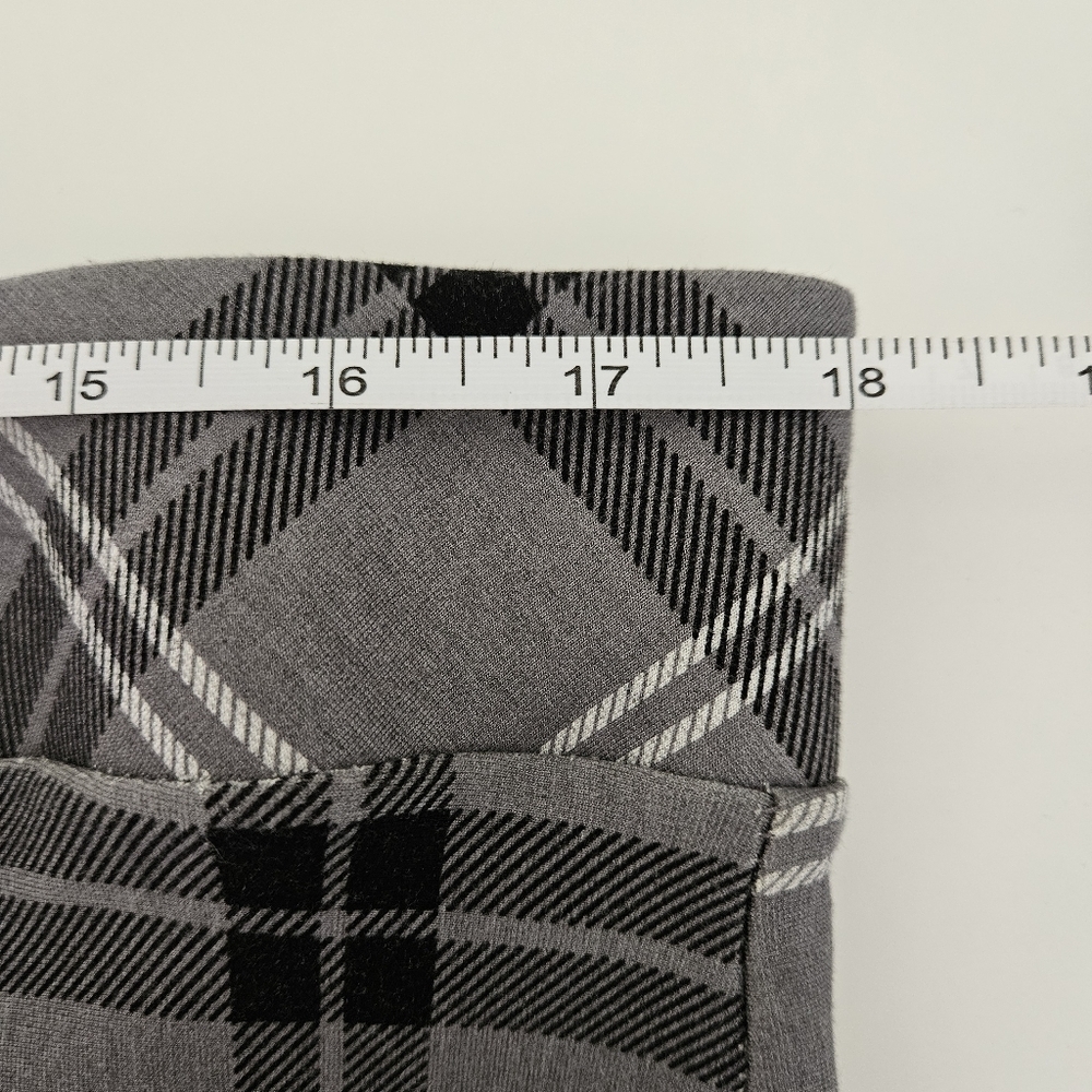 Torrid Pencil Skirt 1x Black Gray Plaid Lace Trim Back Slit Studio Ponte Lux - Picture 12 of 15